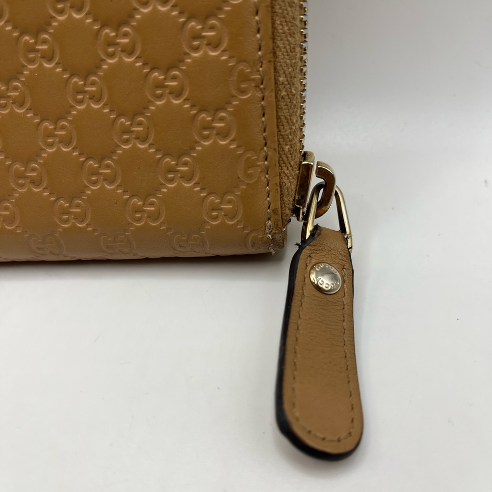 Auth Gucci Shima Micro Gucci Sima Bifold Compact Wallet light brown leather - Picture 4 of 11